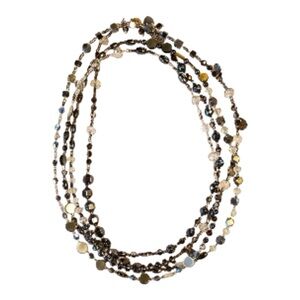 Silpada N3092 Raven Reviews Necklace -  Glass,Hematite,Shell & Sterling Silver.